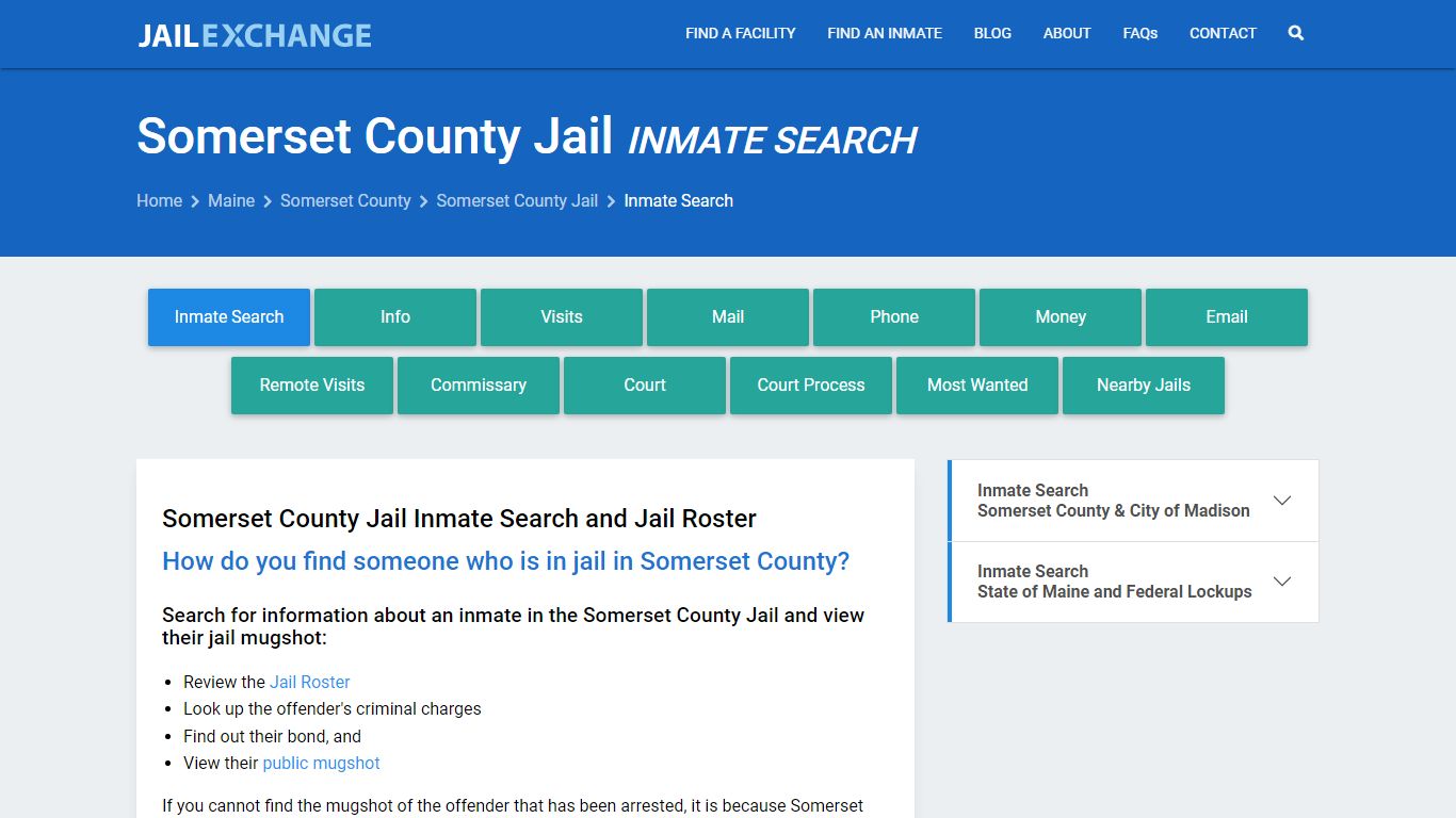 Inmate Search: Roster & Mugshots - Somerset County Jail, ME